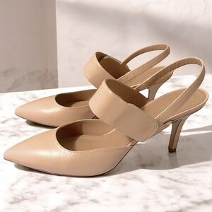 NWOT Lewit Italian Leather Viola Blush Slingback Heels Pupms EU 39